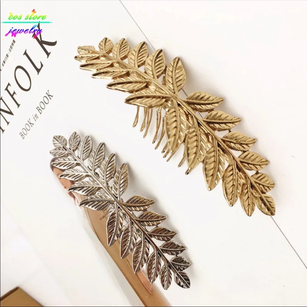 Unique Leaf Bun Pin Comb - Picture 2 of 3